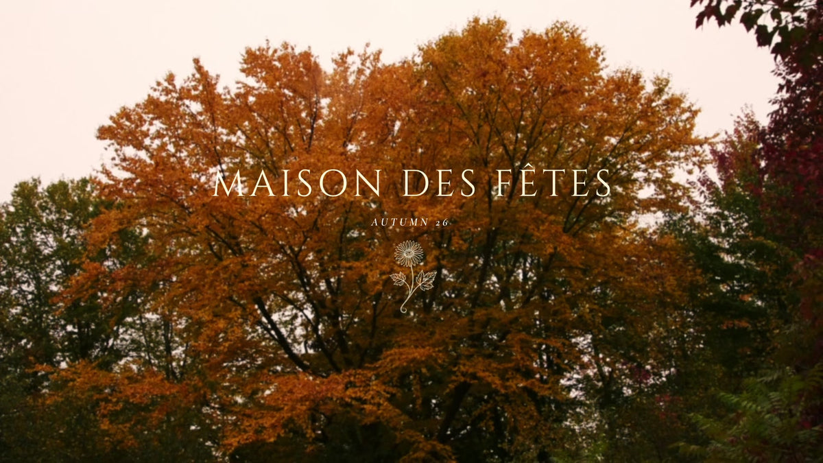Maison des Fêtes, Automne 26, devant un grand arbre doré.